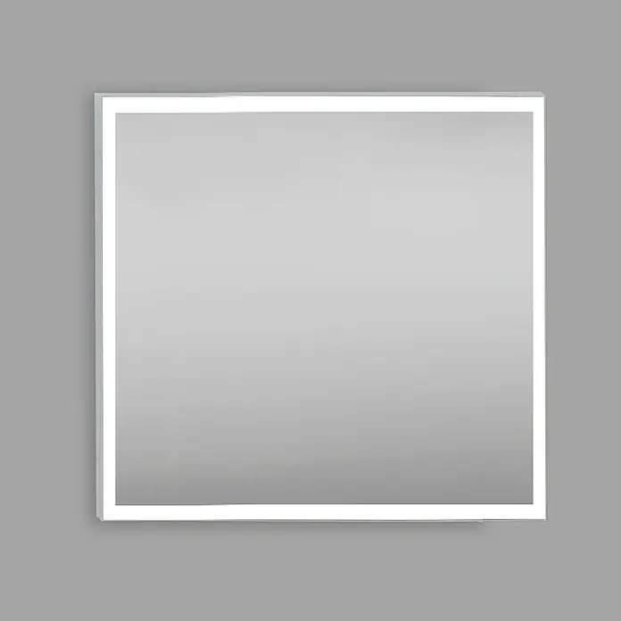 Camargue Lichtspiegel Etna - 80 x 70 cm, Silber, Leuchtmittel - Quadratischer Spiegel mit LED-Beleuchtung. Elegantes Design für Badezimmer oder Ankleidezimmer mit einem modernen Rahmen.
