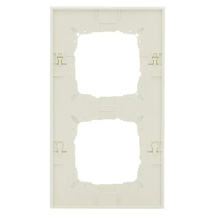 Glas-Abdeckrahmen - Weiß glänzend, 2-fach, Passend für: Busch-Jaeger Serien Busch-Duro2000® SI & Reflex SI - Doppelter Unterputzrahmen in Weiß für eine stilvolle und funktionale Wandgestaltung mit Aussparungen für Schalter und Steckdosen.