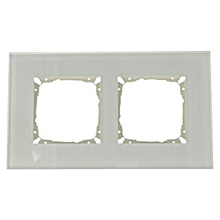 Glas-Abdeckrahmen (Weiß glänzend, 2-fach, Unterputz, Passend für: Schalterserien mit dem Maße 55x55mm)