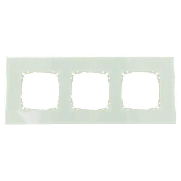 Glas-Abdeckrahmen - Mint glänzend, 3-fach, Passend für: Busch-Jaeger Serien Busch-Duro2000® SI & Reflex SI - Weiße dreifache Glasabdeckung für Lichtschalter. Elegantes Design für moderne Innenräume, bietet eine stilvolle Note und schützt die Schalter.
