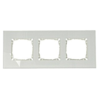 Glas-Abdeckrahmen (Weiß glänzend, 3-fach, Unterputz, Passend für: Schalterserien mit dem Maße 55x55mm)