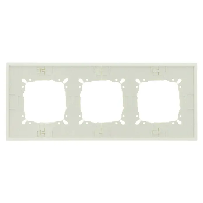 Glas-Abdeckrahmen - Mint glänzend, 3-fach, Passend für: Schalterserien mit dem Maße 55x55mm - Eine weiße, dreifache Schalterabdeckung mit rechteckigen Aussparungen für Schalter oder Steckdosen. Ideal für moderne Innenräume.