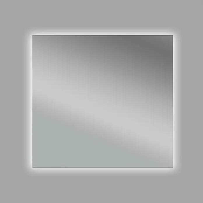 Camargue Lichtspiegel Khan - 80 x 70 cm, Leuchtmittel - Rechteckiger Spiegel mit Hintergrundbeleuchtung für Badezimmer oder Ankleidezimmer. Elegantes und modernes Design.