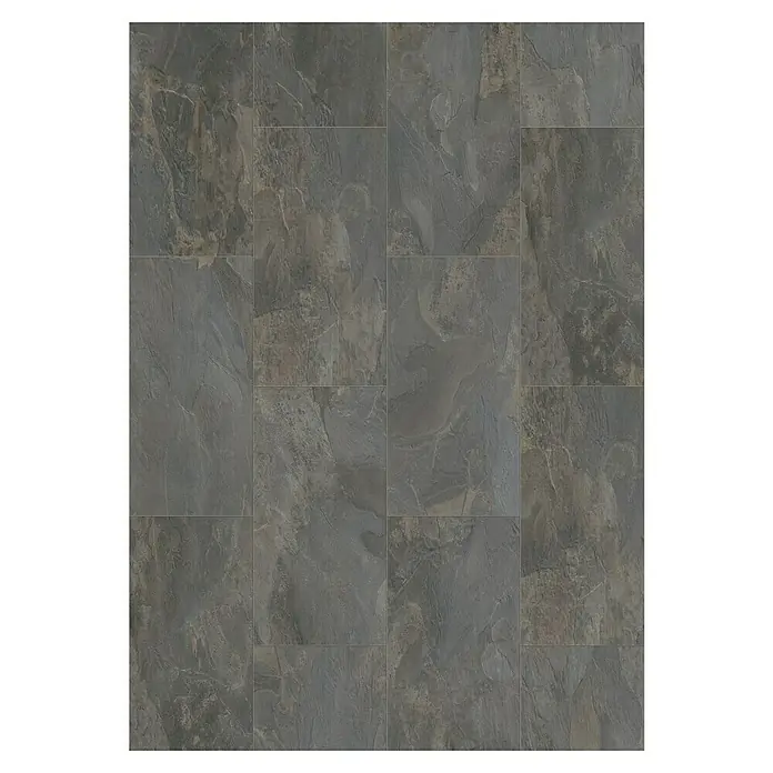 LOGOCLIC Ceramico Laminat Silent - Ceramico, Fliese, 638 x 330 x 8 mm - Strukturierte dunkle Bodenfliesen mit natürlicher Steinoptik, ideal für moderne Innenräume. Robuste und stilvolle Bodenbelagslösung.