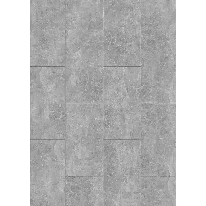 LOGOCLIC Ceramico Laminat - Luzzi, Fliese, 638 x 330 x 8 mm - Graue Bodenfliesen mit einem Beton-Effekt. Perfekt für moderne Interieurs, die einen industriellen und minimalistischen Stil bevorzugen.