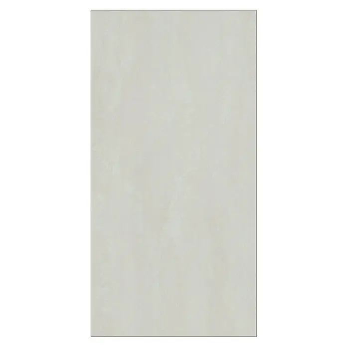 LOGOCLIC Laminatmuster Ceramico Bright Powder - 297 x 195 x 1 mm, Fliesenoptik - Nahaufnahme einer hellgrauen, strukturierten Wandfliese mit einem subtilen, eleganten Muster für moderne Innenräume.