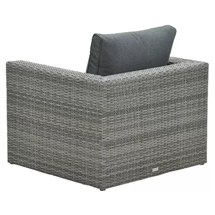 Garden Impressions Garten-Loungesessel Orangebird - 1 Stk., Aluminium, Dunkelgrau, B x T x H: 85,5 x 90,5 x 65 cm - Grauer Outdoor-Sessel aus Rattan-Geflecht mit grauem Rückenkissen.