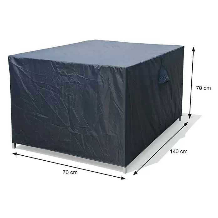Garden Impressions Loungemöbel-Schutzhülle - L x B x H: 140 x 70 x 70 cm, 300D Ripstop-PES-Oxford, TPU-Beschichtung, Dunkelgrau - Dunkelgraue rechteckige Outdoor-Möbelabdeckung, 140x70x70 cm, mit Falten und Griff.