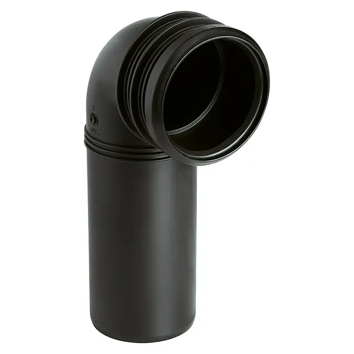 Grohe Ablaufbogen - Durchmesser: 90 mm, Winkel: 90 ° - Schwarzer 90-Grad-Rohrbogen aus Kunststoff für Abwasserleitungen, ideal für Sanitärinstallationen und Abwassersysteme.