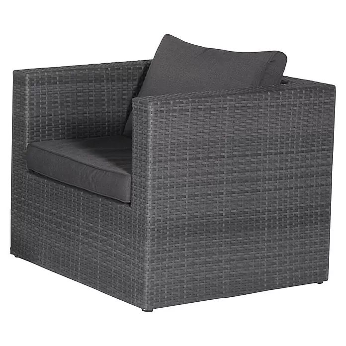 Garden Impressions Garten-Loungesessel Montana - 1 Stk., Polyrattan, Dunkelgrau, B x T x H: 74 x 74 x 64 cm - Dunkelgrauer Rattan-Gartensessel mit passenden Kissen.