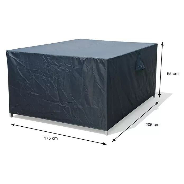 Garden Impressions Loungemöbel-Schutzhülle - L x B x H: 205 x 175 x 65 cm, 300D Ripstop-PES-Oxford, TPU-Beschichtung, Dunkelgrau - Dunkelgraue rechteckige Outdoor-Möbelabdeckung, 205x175x65 cm.