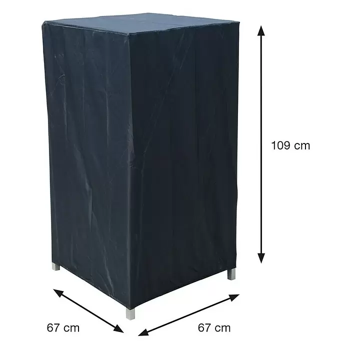 Garden Impressions Stapelsessel-Schutzhülle - L x B x H: 67 x 67 x 109 cm, 300D Ripstop-PES-Oxford mit TPU-Beschichtung, Dunkelgrau - Dunkle, rechteckige Schutzhülle für Gartenmöbel, 109x67x67 cm.