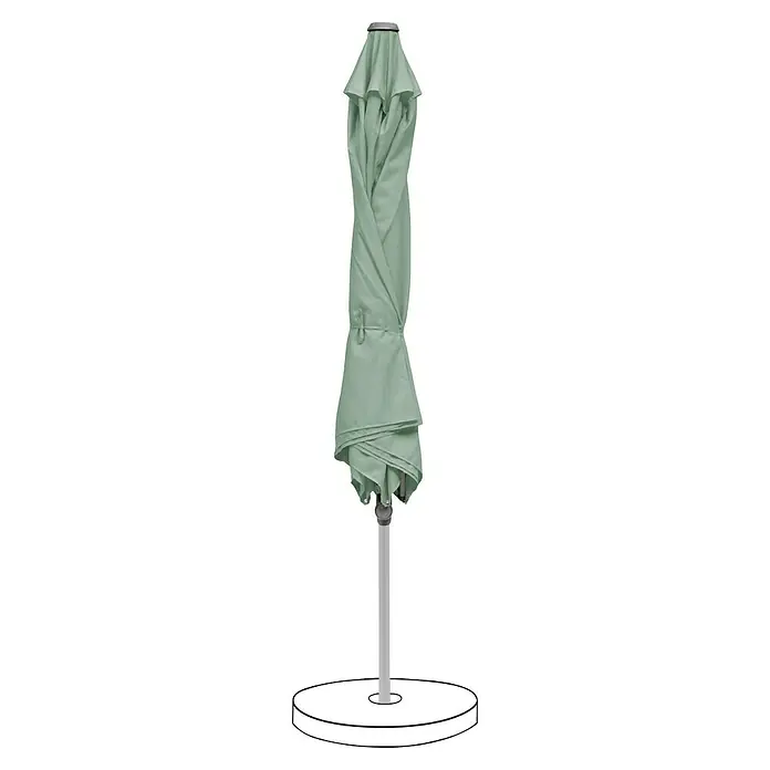 Suncomfort Marktschirm rund Pop Up - Frost-Grün, Durchmesser Bespannung: 300 cm - Geschlossener Gartenschirm in Mintgrün mit weißem Ständer. Ideal für den Außenbereich, spendet Schatten und Schutz.