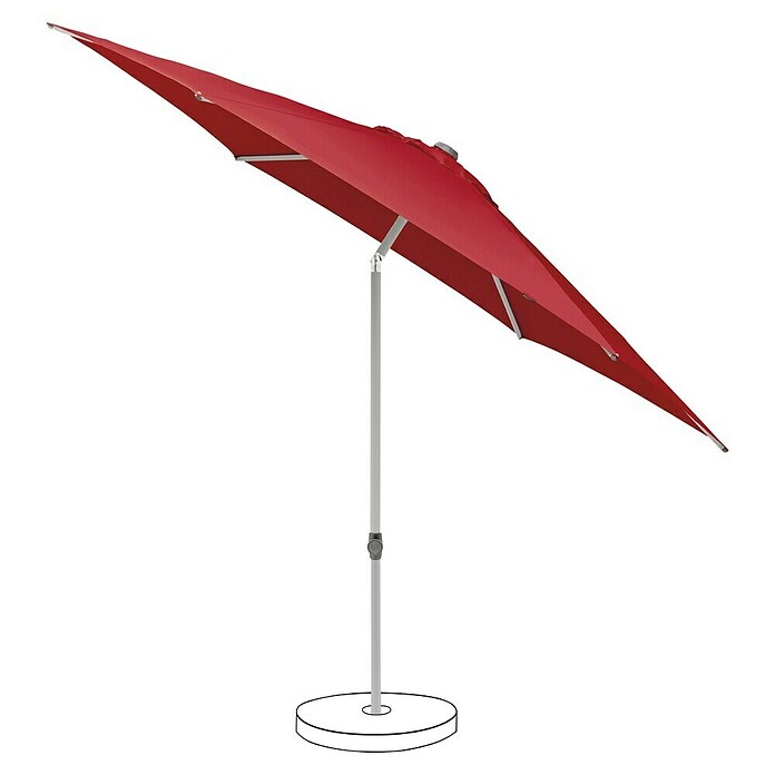 Suncomfort Marktschirm rund Pop Up (Aurora Rot, Durchmesser Bespannung: 300 cm) | BAUHAUS