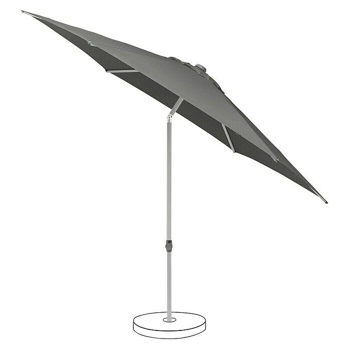 Suncomfort Marktschirm rund Pop Up (Steingrau, Durchmesser Bespannung: 250 cm) | BAUHAUS