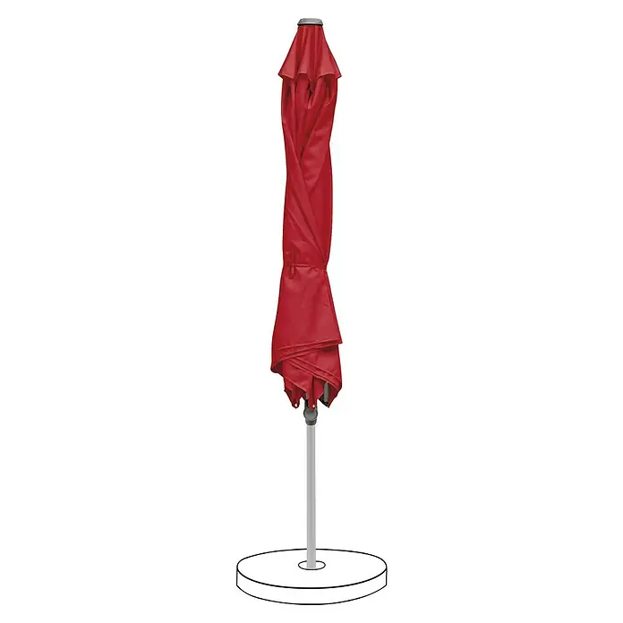 Suncomfort Marktschirm rund Pop Up - Aurora Rot, Durchmesser Bespannung: 250 cm - Roter Sonnenschirm mit Gestell und Fuß für den Garten oder die Terrasse. Ideal für den Sommer.
