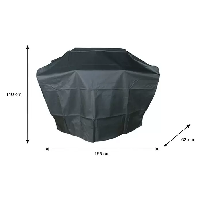 Garden Impressions Grill-Schutzhülle - (B x T x H): 165 x 62 x 110 cm, 300D Ripstop-PES-Oxford, TPU-Beschichtung, Dunkelgrau - Dunkelgraue, wasserdichte Grillabdeckung, Maße 165x110x62 cm.