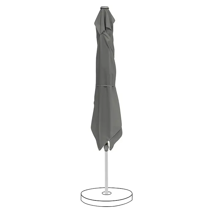 Suncomfort Marktschirm Pop Up - Steingrau, Bespannungsmaß (L x B): 200 x 250 cm - Abgedeckter grauer Sonnenschirm mit Ständer, perfekt für schattige Entspannung im Freien.