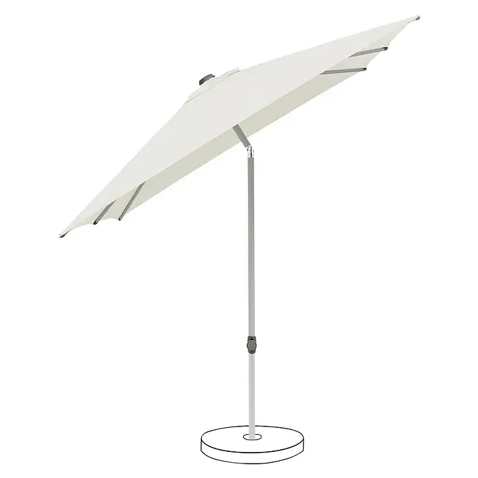 Suncomfort Marktschirm Pop Up - Sandweiß, Bespannungsmaß (L x B): 200 x 250 cm - Dieser elegante, weiße Sonnenschirm spendet Schatten und verleiht Ihrem Garten einen Hauch von Klasse. Ein stilvolles Produkt für Ihre Outdoor-Oase.
