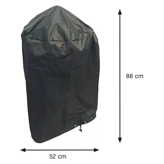 Garden Impressions Grill-Schutzhülle - 300D Ripstop-PES-Oxford mit TPU-Beschichtung, Dunkelgrau - Schwarze Schutzhülle mit Kordelzug, 88 cm hoch, 52 cm breit.