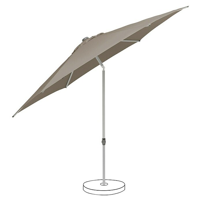 Suncomfort Marktschirm rund Pop Up (Light Taupe, Durchmesser Bespannung: 250 cm) | BAUHAUS