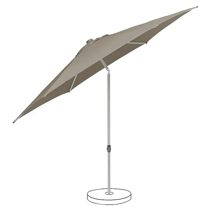 Suncomfort Marktschirm rund Pop Up - Light Taupe, Durchmesser Bespannung: 300 cm - Der Sonnenschirm in Beige bietet mit seinem stabilen Fuß und dem robusten Schirm angenehmen Schatten im Garten oder auf der Terrasse.