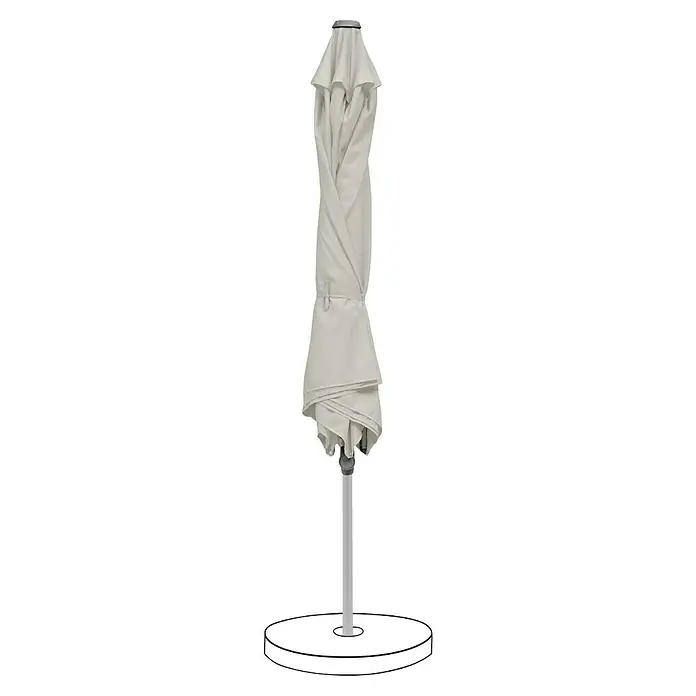 Suncomfort Marktschirm rund Pop Up - Hellgrau, Durchmesser Bespannung: 300 cm - Geschlossener, grauer Gartenschirm mit Ständer. Ideal für den Schatten im Garten. Praktisch und platzsparend verstaubar.
