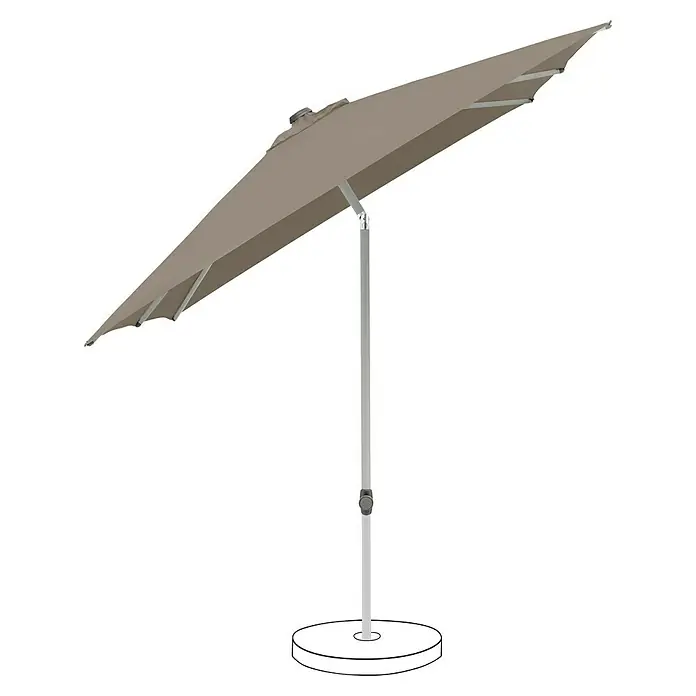 Suncomfort Marktschirm Pop Up - Light Taupe, Bespannungsmaß (L x B): 200 x 250 cm - Freistehender Sonnenschirm in neutralem Farbton mit stabilem Sockel, ideal für Garten und Terrasse.