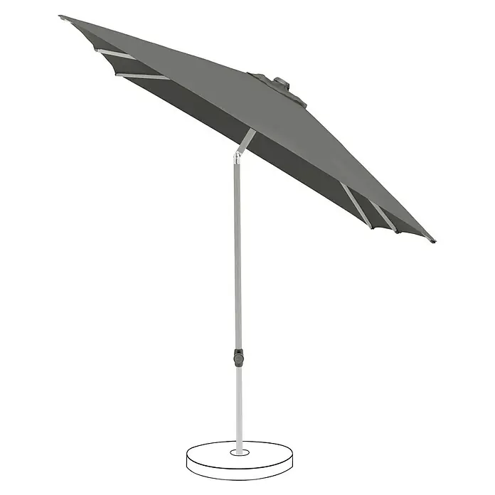 Suncomfort Marktschirm Pop Up - Steingrau, Bespannungsmaß (L x B): 200 x 250 cm - Grauer Sonnenschirm mit Ständer. Der Sonnenschirm bietet idealen Schutz vor Sonne und ist ein praktisches Accessoire für den Garten.