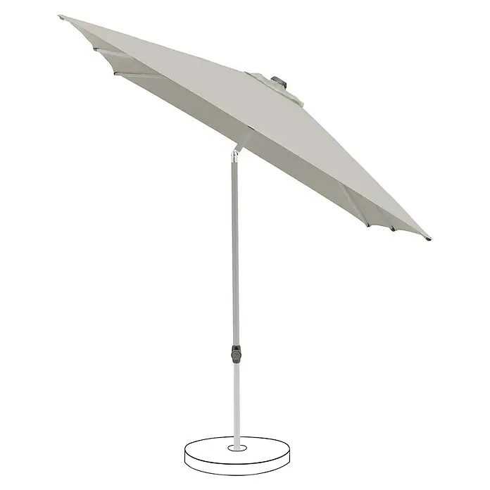 Suncomfort Marktschirm Pop Up - Hellgrau, Bespannungsmaß (L x B): 200 x 250 cm - Dieser Artikel zeigt einen rechteckigen Sonnenschirm. Der Sonnenschirm hat einen hellgrauen Stoffbezug und einen silbernen Rahmen.