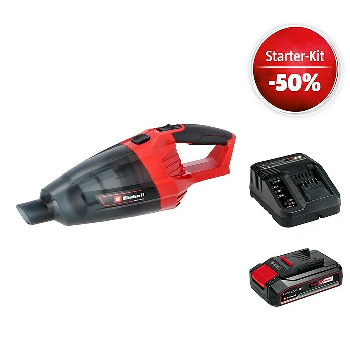 Einhell Power X-Change 18V Maschinenpaket (Akku-Handstaubsauger TE-VC 18 Li-Solo + Starter-Kit (-50%)) | BAUHAUS