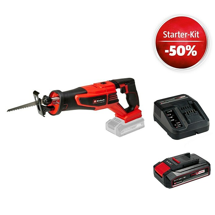 Einhell Power X-Change 18V Maschinenpaket (Akku-Säbelsäge Professional TE-AP 18/28 Li BL - Solo + Starter-Kit (-50%)) | BAUHAUS