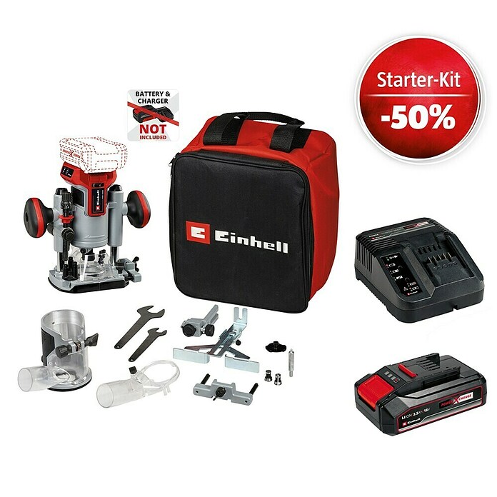 Einhell Power X-Change 18V Maschinenpaket (Akku-Kombifräse TP-RO 18 Set Li BL - Solo + Starter-Kit (-50%)) | BAUHAUS