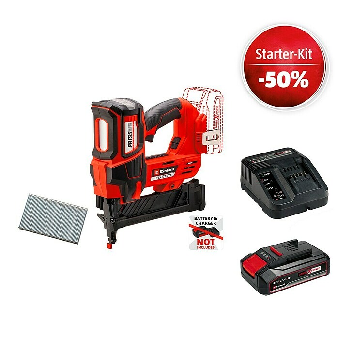 Einhell Power X-Change 18V Maschinenpaket (Akku-Tacker FIXETTO 18/38 S + Starter-Kit (-50%)) | BAUHAUS