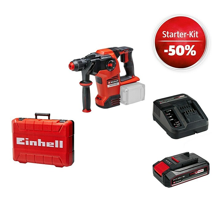 Einhell Power X-Change 18V Maschinenpaket (Akku-Kombihammer Herocco 36/28 + Starter-Kit (-50%)) | BAUHAUS