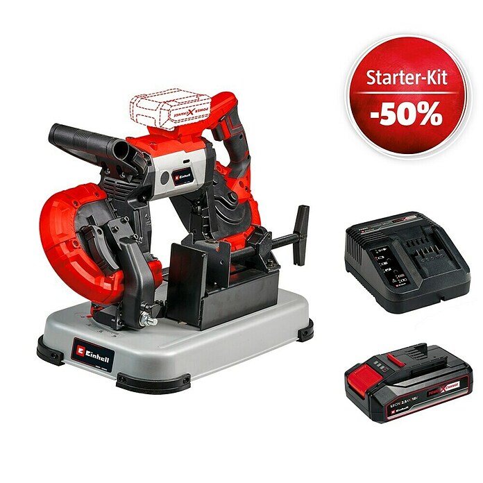 Einhell Power X-Change 18V Maschinenpaket (Akku-Bandsäge TE-MB 18/127 U Li-Solo + Starter-Kit (-50%)) | BAUHAUS