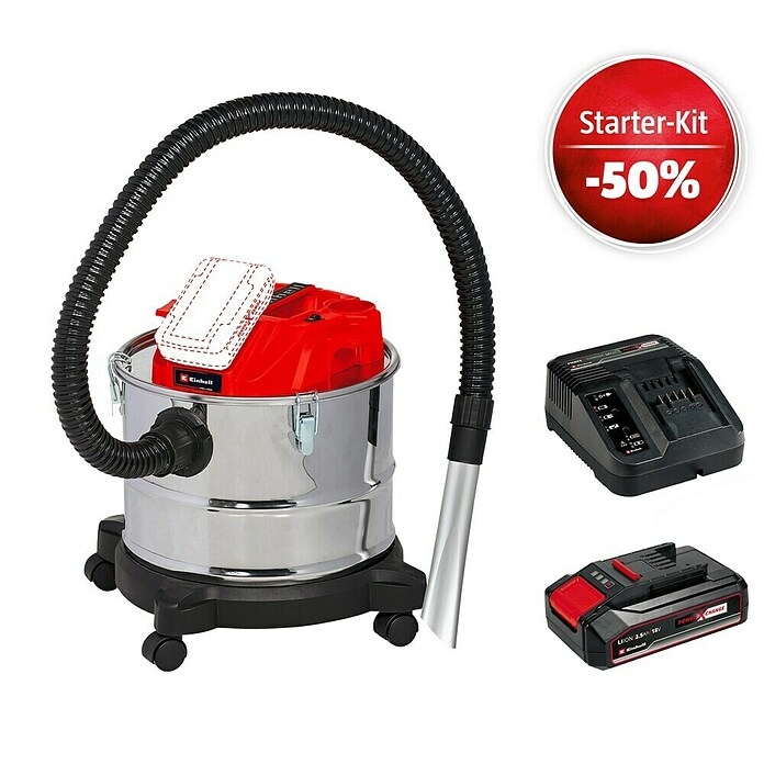 Einhell Power X-Change 18V Maschinenpaket (Akku-Aschesauger TE-AV 18/15 LI-C Solo + Starter-Kit (-50%)) | BAUHAUS