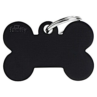 Placa identificativa Hueso (Grande, Negro, Aluminio)