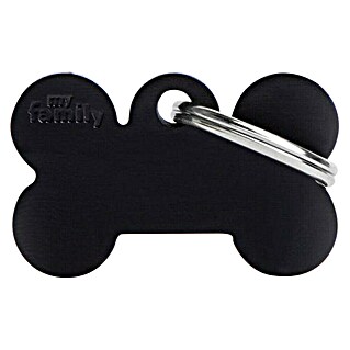 Placa identificativa Hueso (Pequeño, Negro, Aluminio)