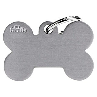 Placa identificativa Hueso (Grande, Gris, Aluminio)