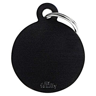 Placa identificativa Círculo (Grande, Negro, Aluminio)