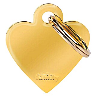 Placa identificativa Corazón (Pequeño, Dorado, Latón)