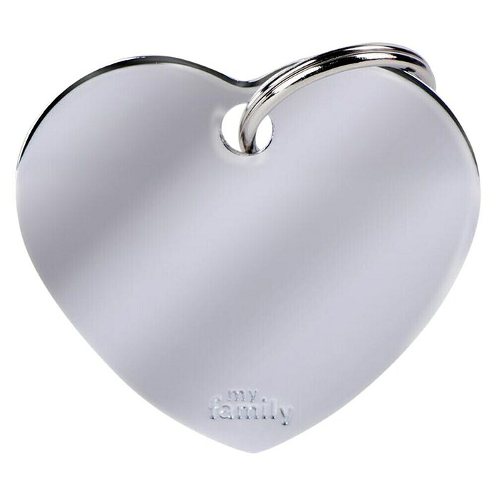 Placa identificativa Corazón (Grande, Cromo, Latón)