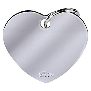 Placa identificativa Corazón (Grande, Cromo, Latón)
