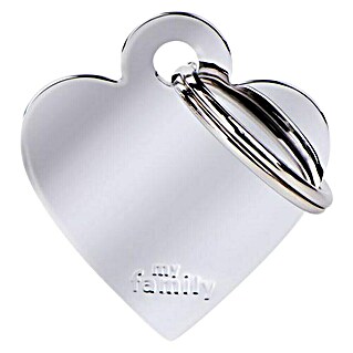 Placa identificativa Corazón (Pequeño, Cromo, Latón)