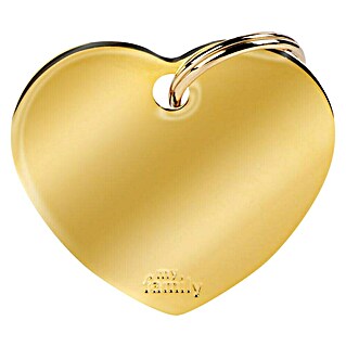 Placa identificativa Corazón (Grande, Dorado, Latón)