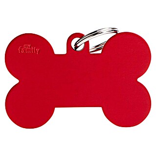 Placa identificativa Hueso XL (Grande, Rojo, Aluminio)