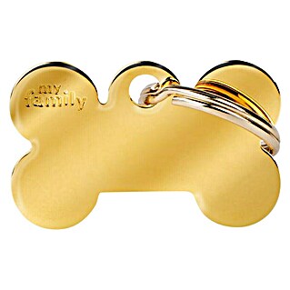 Placa identificativa Hueso (Pequeño, Dorado, Latón)