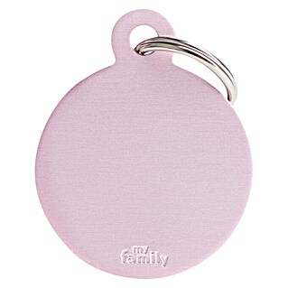 Placa identificativa Círculo (Grande, Rosa, Aluminio)