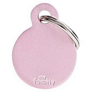 Placa identificativa Círculo (Pequeño, Rosa, Aluminio)